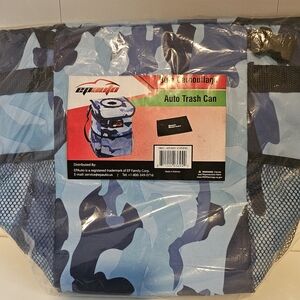 Blue Camouflage Auto Trash Can